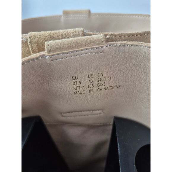 Stuart Weitzman Women's Sand Montana Slouch Suede Boots Size 7 - Picture 7 of 7